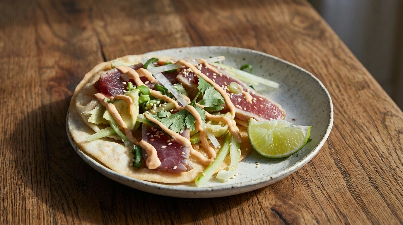 Grillad tonfisk tostada med gurksallad | Fräsch sommarrätt